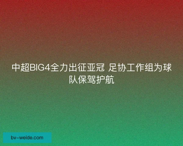中超BIG4全力出征亚冠 足协工作组为球队保驾护航